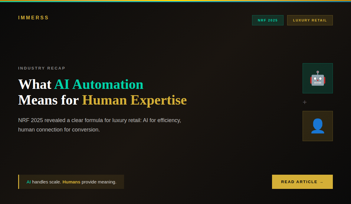 NRF 2025 retail conference recap with key insights for luxury and jewelry retailers on AI implementation and human expertise