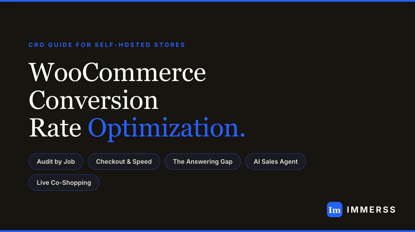 WooCommerce conversion rate optimization guide — auditing a plugin stack by job, checkout and speed, and the answering gap